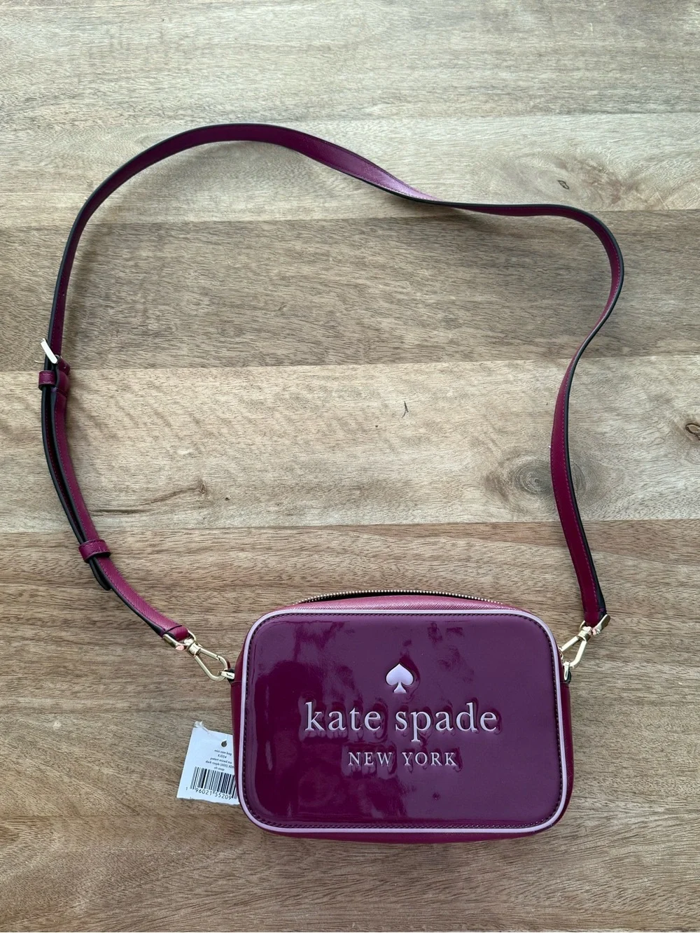 New Kate Spade Oh Snap Mini Camera Bag Dark Raspberry Multi
